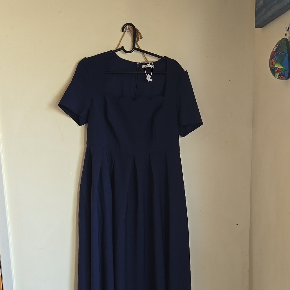 Elegant Navy Blue Women's Dress
